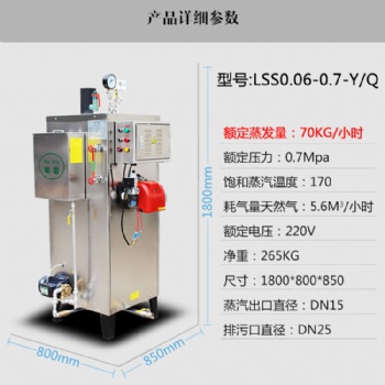 70公斤立式燃氣蒸汽發(fā)生器鍋爐