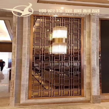 高端定制304不銹鋼屏風(fēng) 酒店隔斷玫瑰金屏風(fēng)