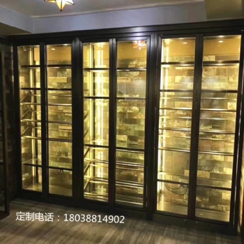 高端不銹鋼恒溫酒柜紅酒柜會(huì)所恒溫酒柜定制