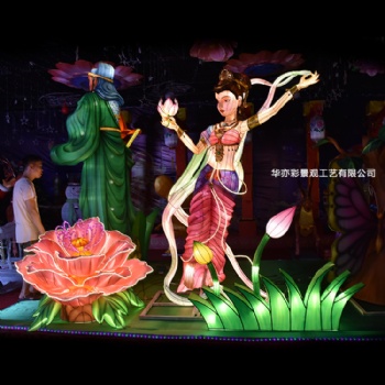 華亦彩工廠批發定制網紅動物造型麋鹿馬車光雕免費設計制作2019水城國際燈光節
