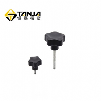 TANJA T84 黑色鍍鋅鋼螺桿星形旋鈕把手 亞光飾面旋鈕 聚酰胺材質旋鈕