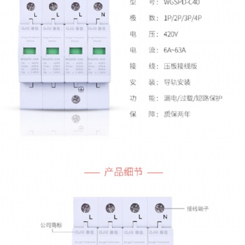 秦佳浪涌保護器手拉隔離保護器WGSPD-C40