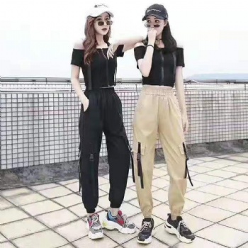 廣州折扣女裝【工裝褲】當(dāng)季新款秋裝網(wǎng)紅款街拍流行褲子走份