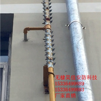 山東供應燃氣管道防爬刺 防盜刺 不銹鋼防爬刺生產廠家