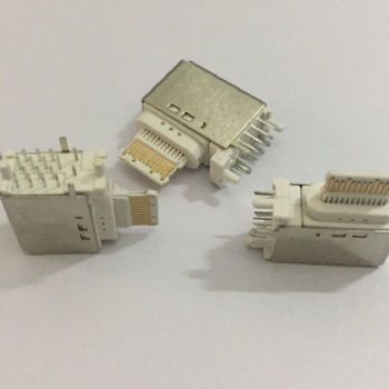 東莞供應USB連接器 Type-c側插母座16P蘋果款全塑膠 純舌片大電流