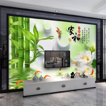 福鼎千彩裝飾畫8D凹凸壁畫個性定制電視沙發背景無縫墻布