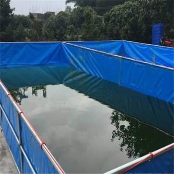 養(yǎng)殖帆布水池 帆布魚池 PVC涂層布_藍(lán)色養(yǎng)殖帆布水池 移動帆布魚池 PVC涂層布