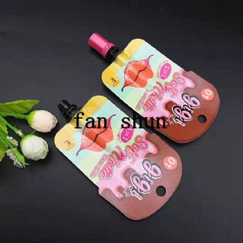 生產睫毛膏唇釉眼線液鋁箔吸嘴袋定做 泰國化妝品便攜異形包裝袋