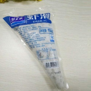 供應(yīng)全自動(dòng)三角包蝦滑大包裝蝦滑真空包裝機(jī)