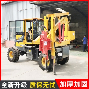 福建省各地區(qū)修高速公路護欄打樁機 四驅(qū)4102發(fā)動機護欄打樁機