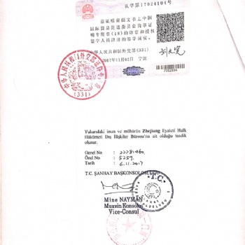 土耳其領(lǐng)事館簽章認(rèn)證，EC證書(shū)，出口商登記表ERF