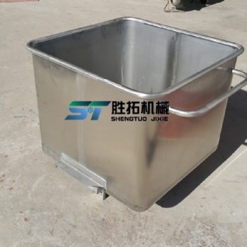 食品廠用肉料運(yùn)料車 不銹鋼200L標(biāo)準(zhǔn)圓角筒車