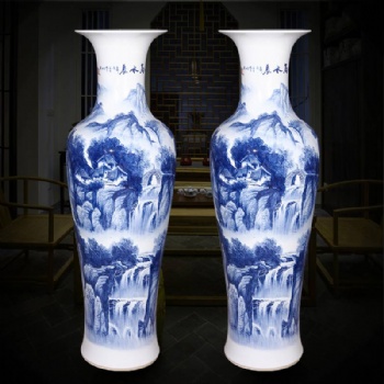 旅游景區(qū)寺廟落成禮品大花瓶，定做觀音寺裝飾擺件落地大花瓶