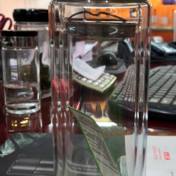 西安雙層玻璃杯 帶濾網便攜式帶提繩泡茶杯子，銀行采購禮品杯印字