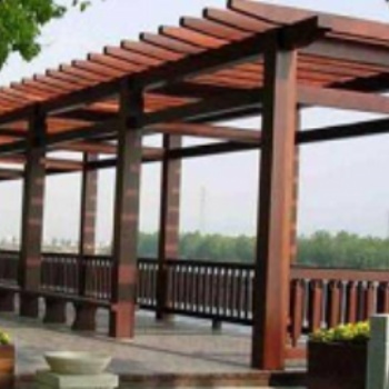 小青瓦長廊，防腐木長廊，公園景區休閑長廊施工