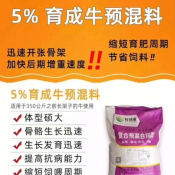 牛長個(gè)子用牧德惠育成牛預(yù)混料飼喂