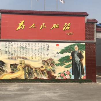定制壁畫(huà)瓷磚背景墻，戶(hù)外瓷磚畫(huà)，農(nóng)村庭院迎門(mén)墻影壁墻照壁,流水生財(cái)迎客松山水畫(huà)瓷磚，學(xué)校企業(yè)公共瓷磚