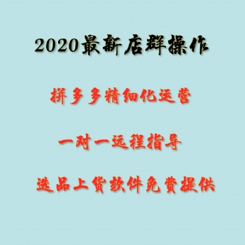 拼多多無貨源店群運營教學，拼多多店群軟件貼牌代理加盟