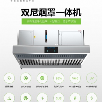 雙尼煙罩一體機，雙尼油煙凈化器生產廠家