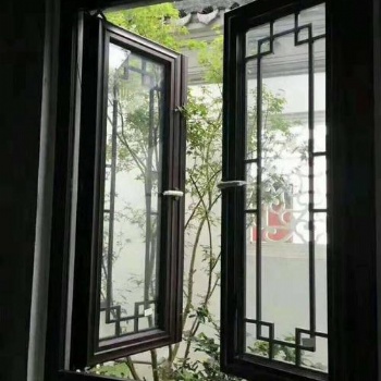 斷橋鋁合金仿古門窗 隔熱隔音防潮平開(kāi)窗