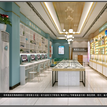 眼鏡店裝修展柜設(shè)計(jì) 裝修就找德尚，精美眼鏡店裝修，從這里開始