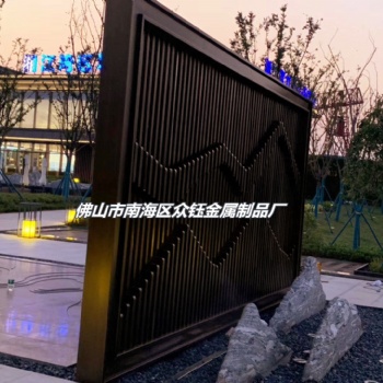 不銹鋼焊接屏風庭院景墻山巒造型格柵