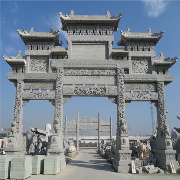 磊泰園林可定做石牌坊景區(qū)大門(mén)石牌樓曲陽(yáng)石雕牌坊