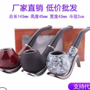 現(xiàn)貨入門男士樹脂煙斗三色可拆卸清洗過濾煙嘴煙斗健康煙具