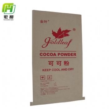 可可粉包裝袋供應(yīng)25kg紙塑復(fù)合袋牛皮紙袋可定制扁平包裝袋