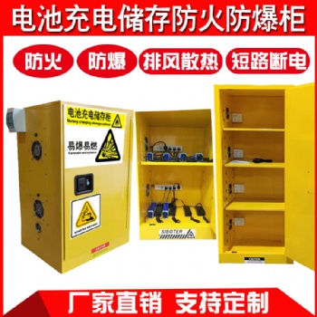 電池充電儲(chǔ)存防爆柜帶漏電排風(fēng)扇安全柜