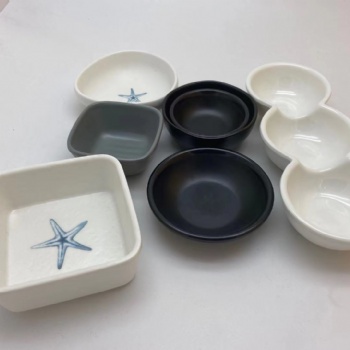 上海壹粵密胺醬油碟醋碟定做，料碟仿瓷餐具批發