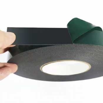廠家**綠膜、紅膜黑膠雙面泡棉膠帶 PE汽車(chē)泡棉膠1MM厚可定制