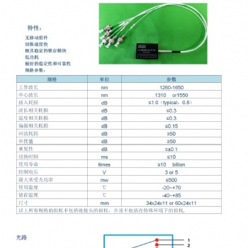 四川梓冠光電供應(yīng) mems光開關(guān) 1xN
