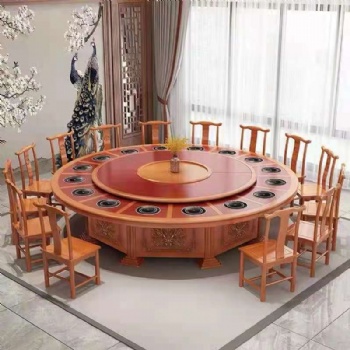 智能化電動(dòng)餐桌 無(wú)噪音電動(dòng)大圓桌 豪華餐臺(tái)