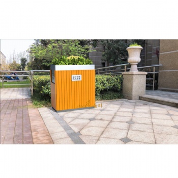 公園防腐木垃圾箱特色主圖花園垃圾分類箱