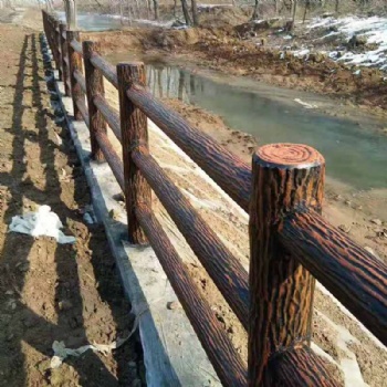 水泥仿藤護欄圍墻圍欄景區河道公園仿古防護欄可定制水泥欄桿