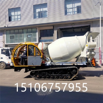 供應(yīng)2方水泥履帶罐車(chē) 可定制全地形攪拌車(chē) 自上料混凝土攪拌車(chē)