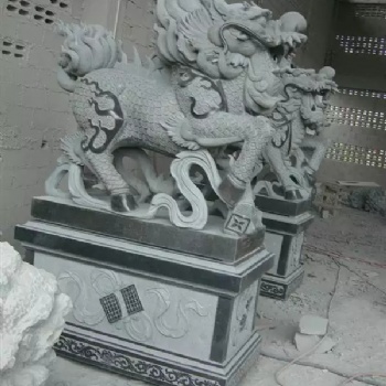 石雕麒麟，花崗巖麒麟，庭院景觀寺廟祥瑞動物雕塑