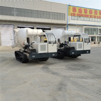 2-3方履帶式混凝土攪拌運(yùn)輸車(chē) 鋼制履帶混凝土攪拌車(chē) 卸料方便 山地通用