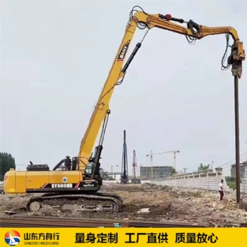 兩節(jié)拆樓臂改裝挖掘機打樁臂 山東方舟行挖機加長臂廠家