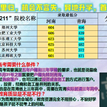 今將千里歸，機會不可失。異地升學(xué)，**薦青海