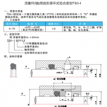 齒形滑環(huán)式組合密封TB3-I車氏密封