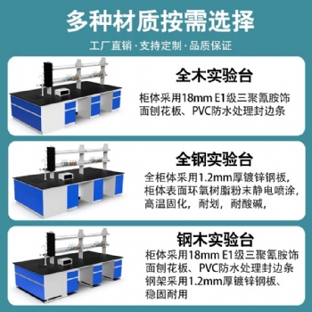 全鋼實(shí)驗(yàn)臺工作臺化學(xué)試驗(yàn)桌鋼木中央臺邊臺通風(fēng)櫥柜化驗(yàn)室操作臺