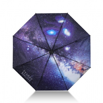 深圳工廠輕巧隨身折疊傘防紫外線太陽傘女遮陽傘防曬傘星空