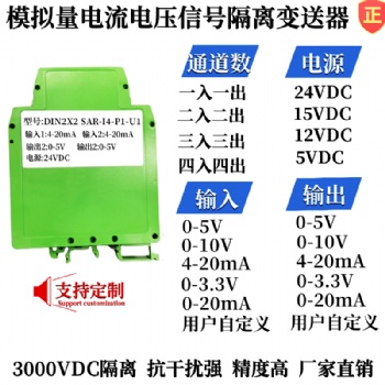 一入二出信號隔離器4-20ma輸入轉(zhuǎn)換為4-20ma輸出分配器