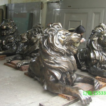 大型鑄銅故宮獅子動(dòng)物雕塑公司企業(yè)別墅門口一對(duì)落地?cái)[件廠家定制