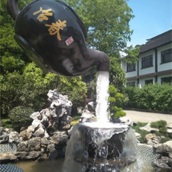 大型玻璃鋼懸空流水天壺茶壺噴泉雕塑室內(nèi)戶外茶園景觀裝飾擺件
