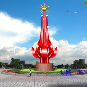 大型景觀不銹鋼雕塑定制抽象金屬戶外城市校園林廣場(chǎng)玻璃鋼雕塑