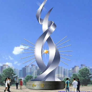 戶外大型不銹鋼雕塑定制廠家城市校園鏡面抽象擺件鏤空?qǐng)@林景觀