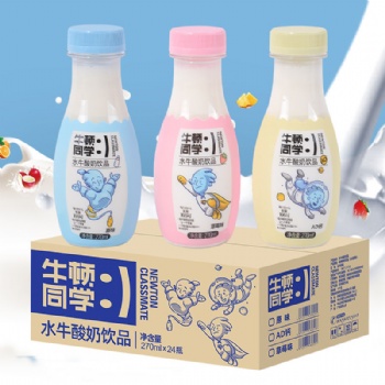 水牛酸奶飲品生牛乳發(fā)酵高鈣牛奶原味、草莓味、AD鈣 270ml*24瓶 代理批發(fā) OME